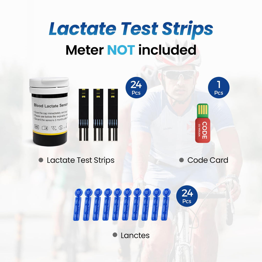 YOYOVIVA Lactate Test Strips Pack of 24 Compatible with The YYBLA-01 Meter (Meter Not Included)