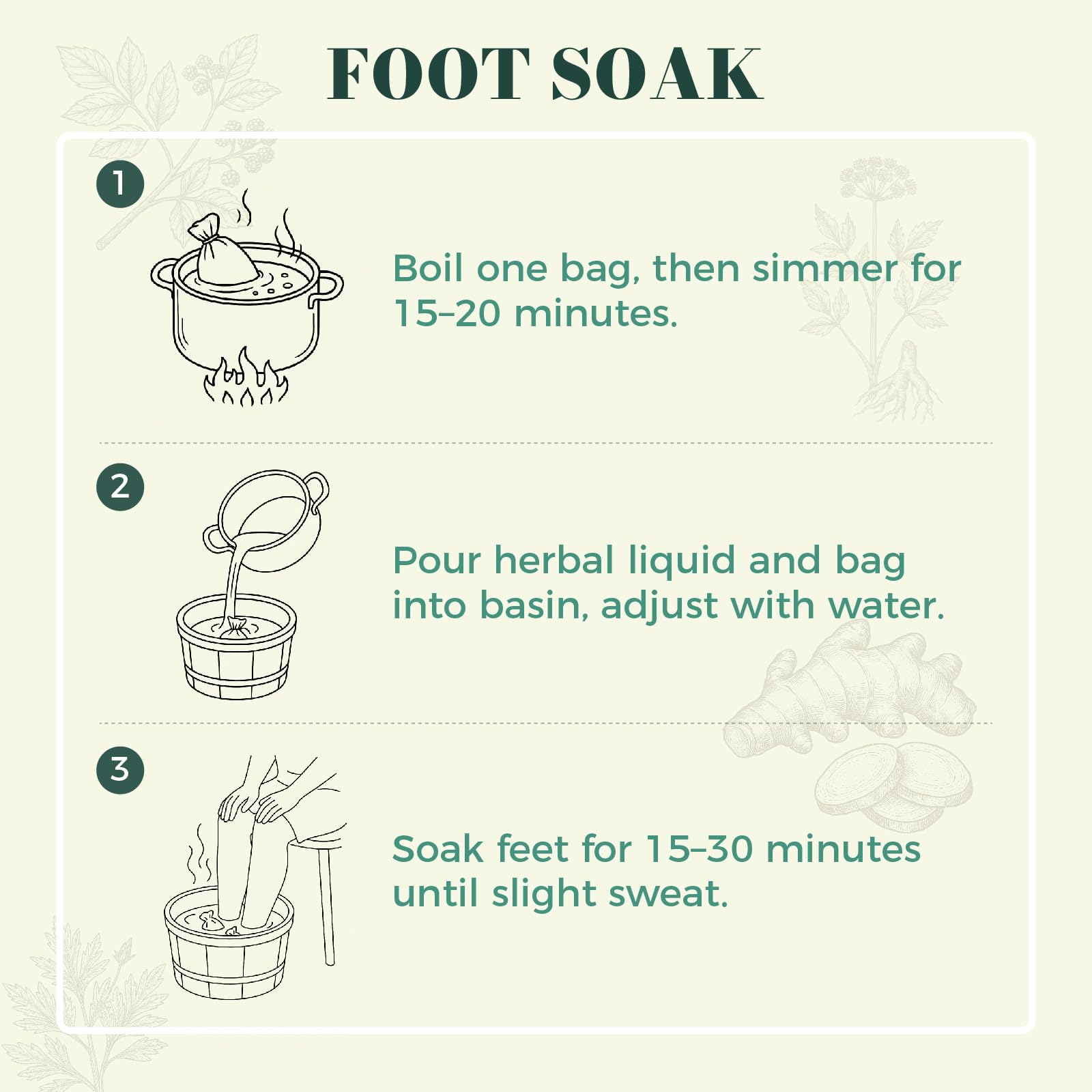YOYOVIVA Herbal Foot Soak Bags Natural Plant-Based Foot Bath for Relaxation Detox Circulation Stress Relief Gentle Foot Spa Soak for Men Women at Home