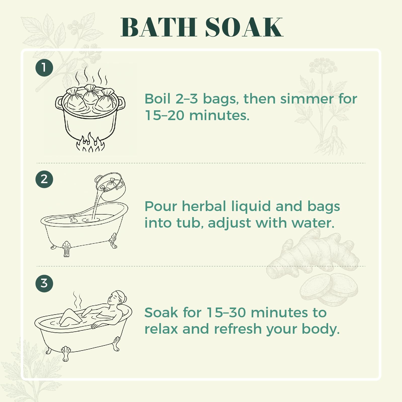 YOYOVIVA Herbal Foot Soak Bags Natural Plant-Based Foot Bath for Relaxation Detox Circulation Stress Relief Gentle Foot Spa Soak for Men Women at Home