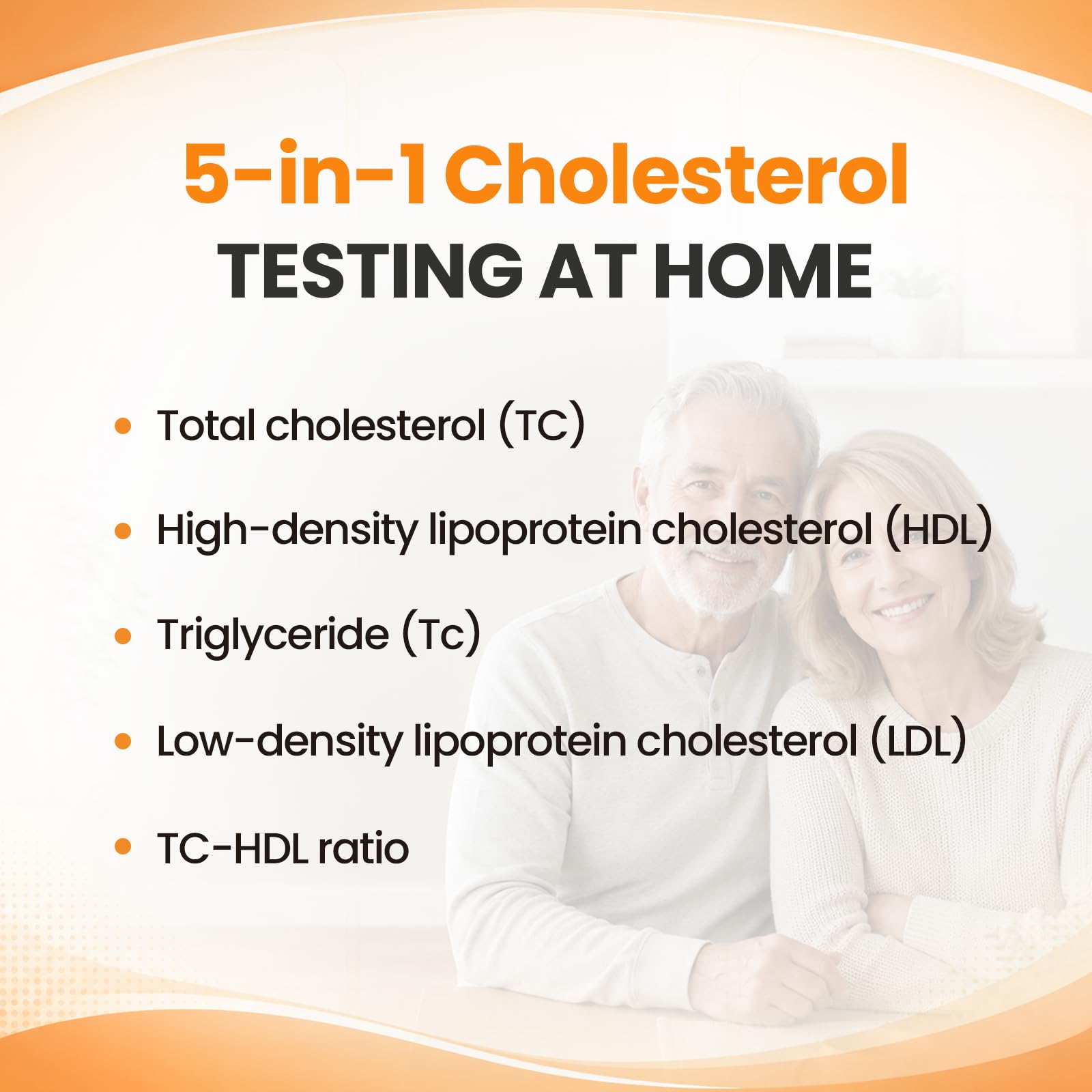 YOYOVIVA 5-in-1 Portable Cholesterol Test Meter Kit YYLIP-01 for Total Cholesterol, HDL, LDL, Triglycerides & TC/HDL Ratio, Easy-to-Use Home Lipid Testing Kit with 10 Test Strips, Lancets & Droppers
