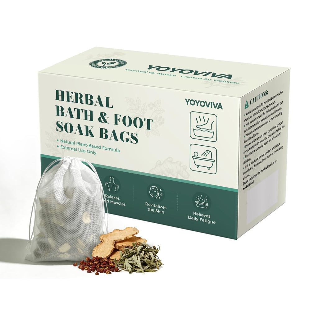 YOYOVIVA Herbal Foot Soak Bags Natural Plant-Based Foot Bath for Relaxation Detox Circulation Stress Relief Gentle Foot Spa Soak for Men Women at Home